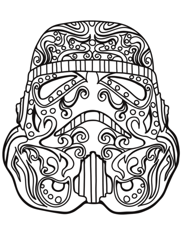 Star Wars Stormtrooper Sugar Skull Coloring Page